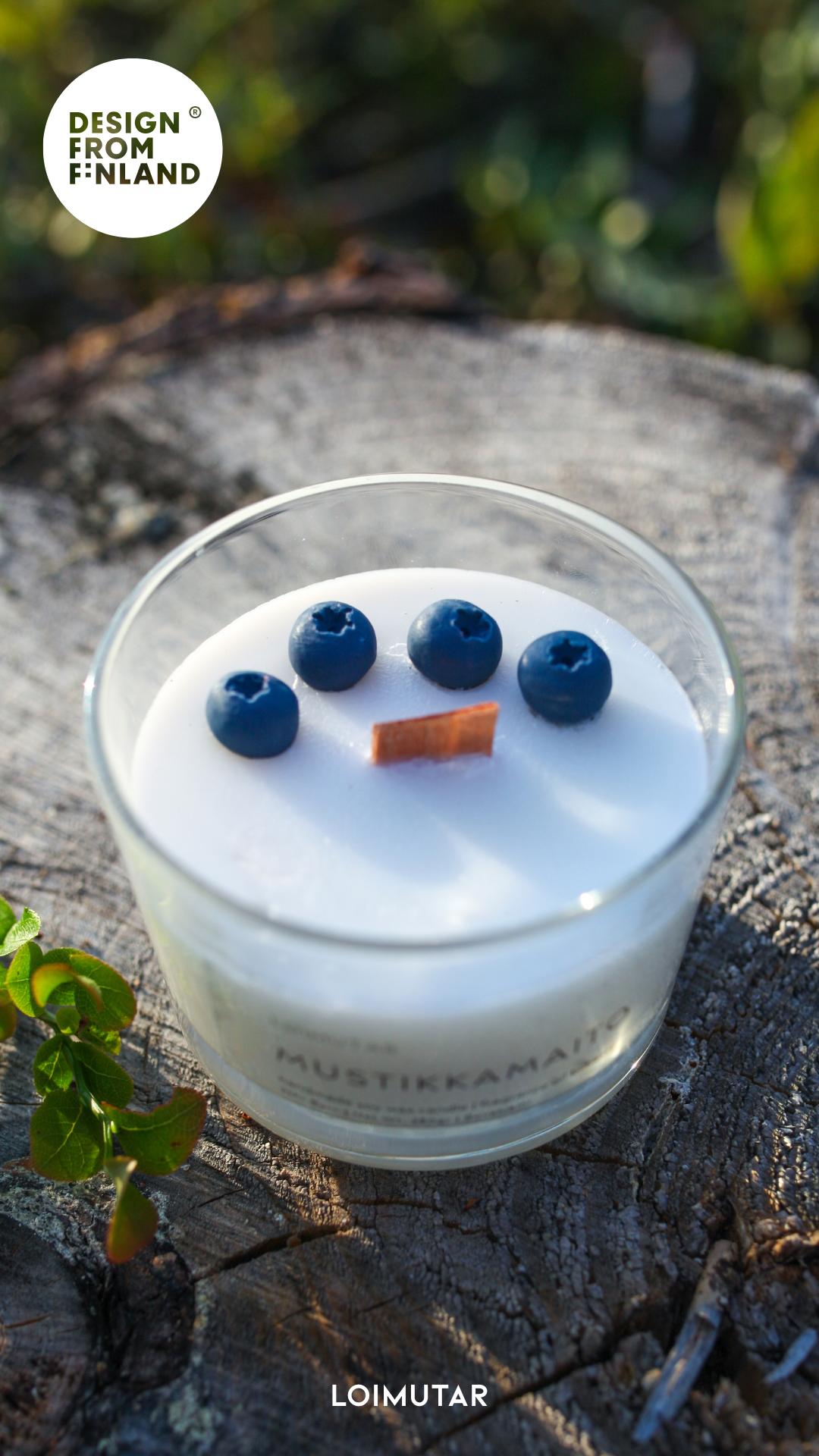 Holzherzkerze Blaubeermilch