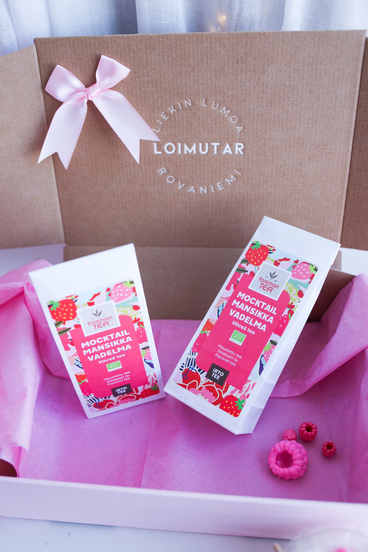 Mansikka-vadelma vihreä irtotee 60g