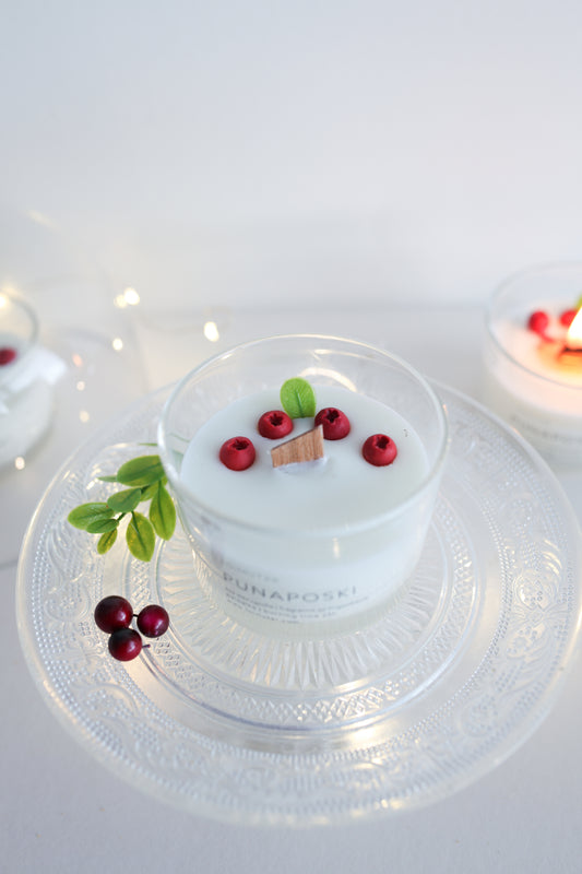 Puolukka kynttilä, soijavahakynttilä 