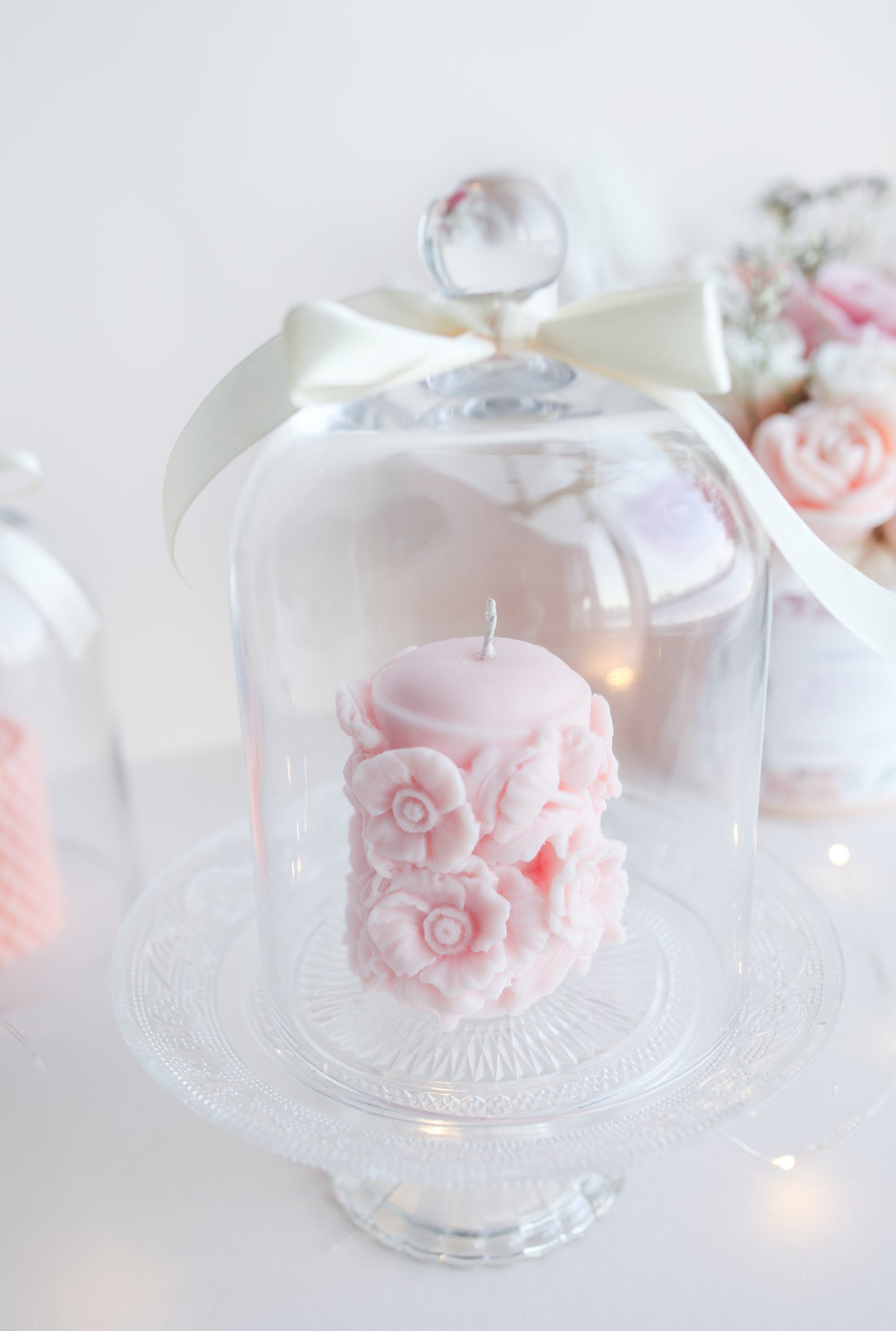 Tuulenvire,  pääsiäiskoriste, pääsiäiskattaus, kynttilä, kukkakynttilä, äidille, äitienpäivälahja 