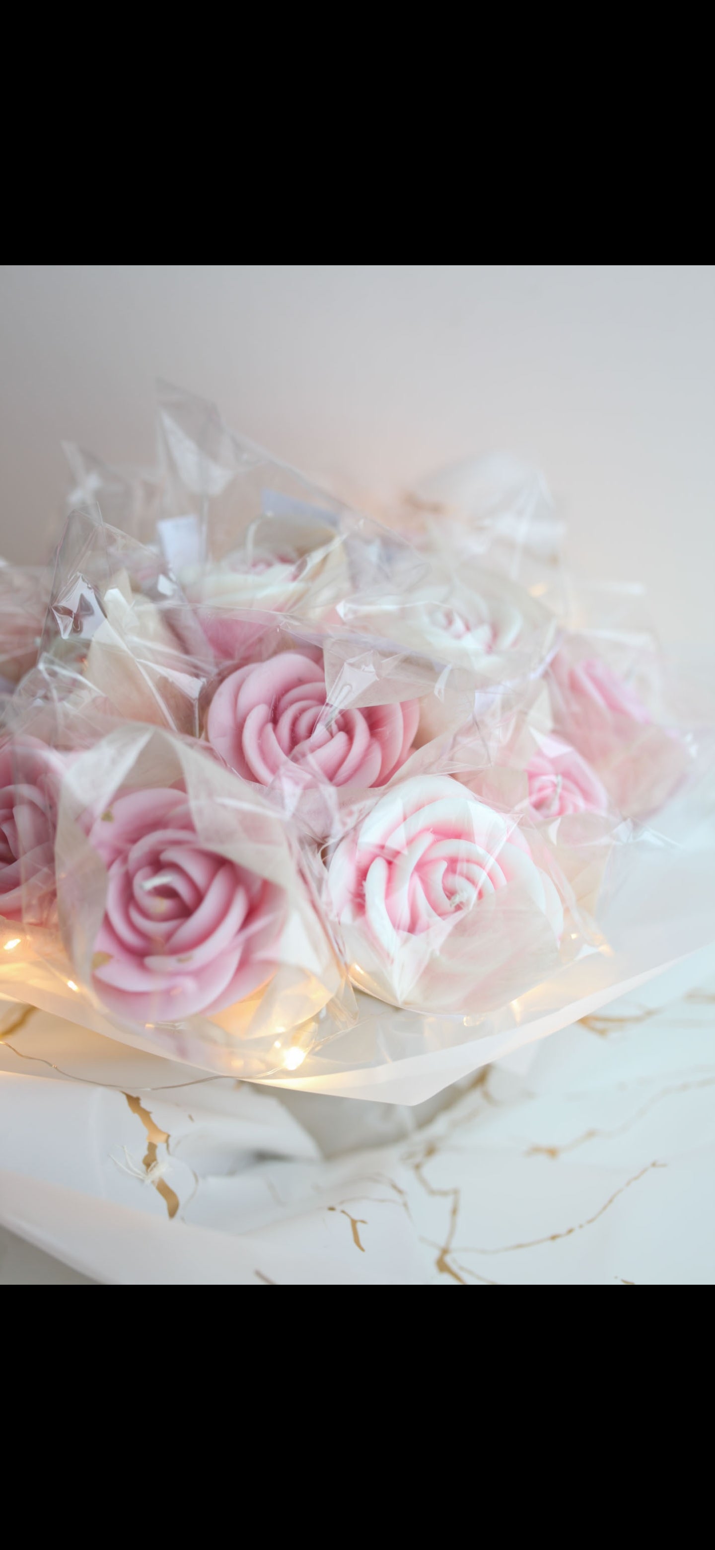 New arrival! Individually wrapped rose candle