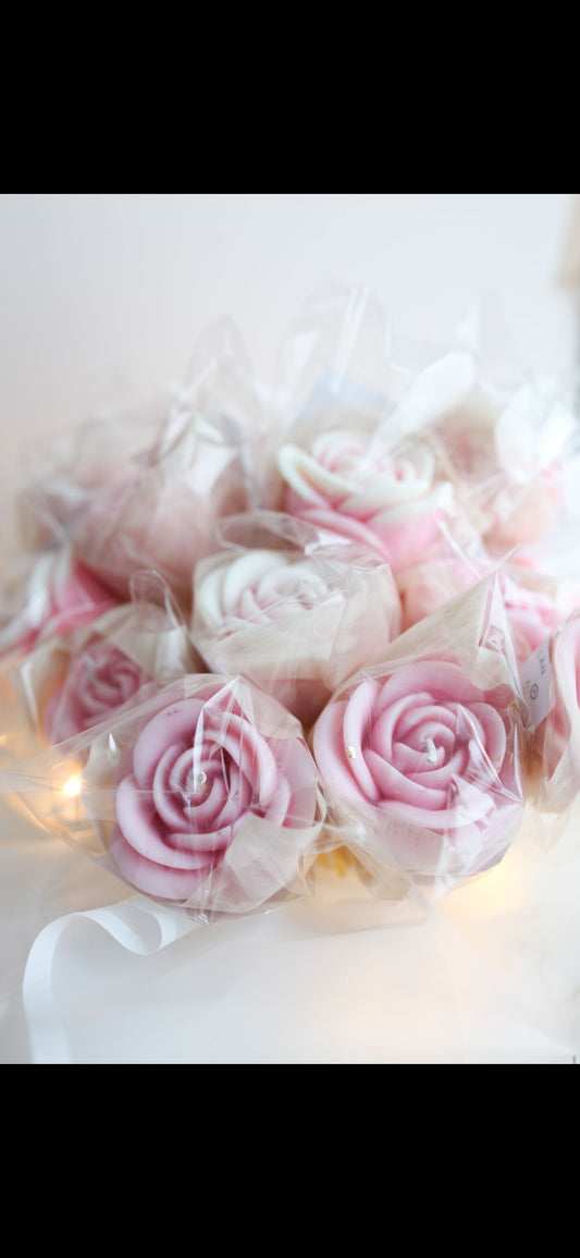 New arrival! Individually wrapped rose candle