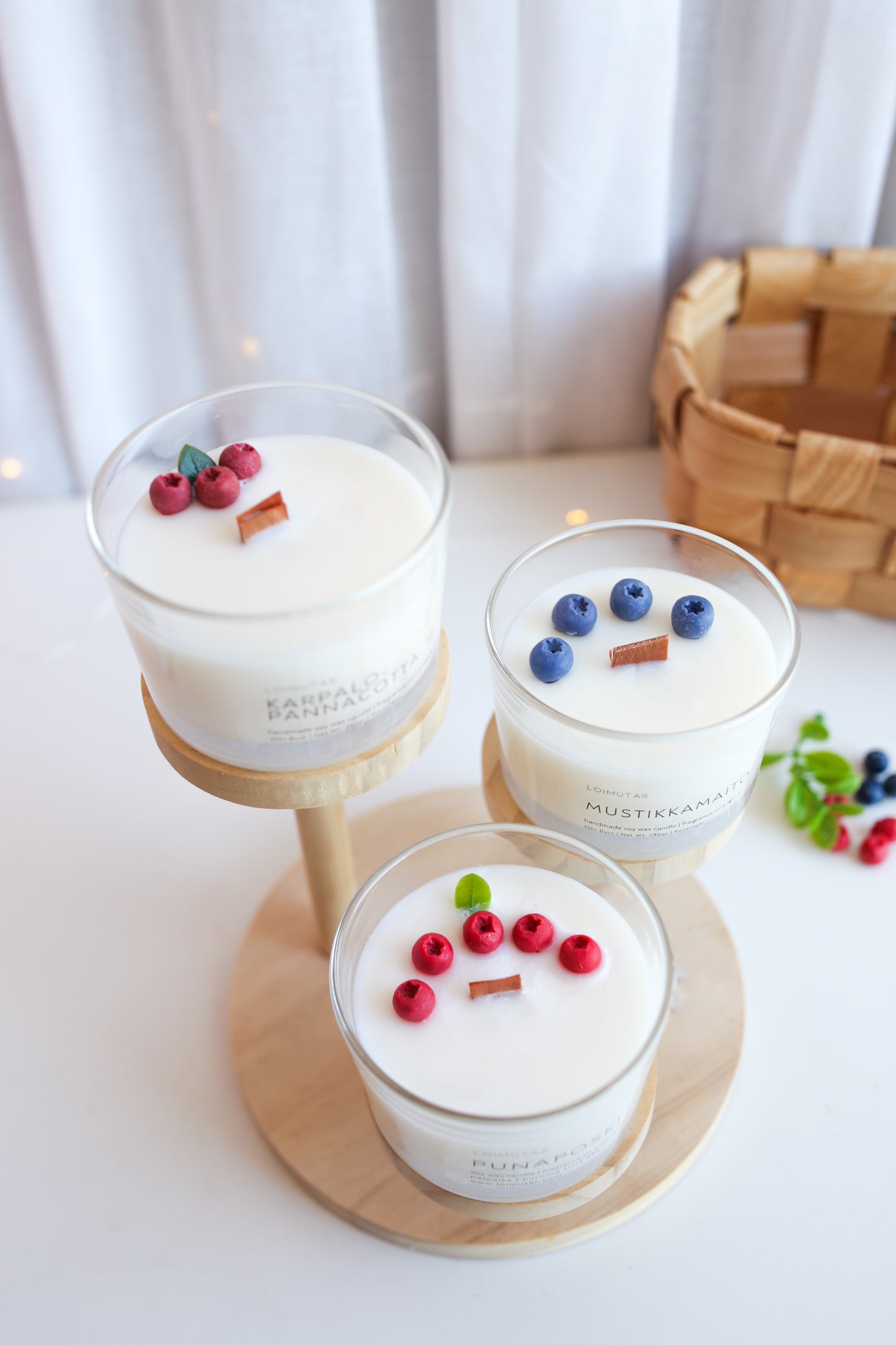 Puusydänkynttilä Karpalopannacotta